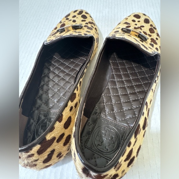 Tory Burch Fur Spotted Loafer Tan / Brown Size 8 M Excellent Condition - Picture 5 of 7